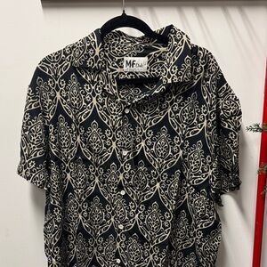 Black and Cream Men's Casual Shirt